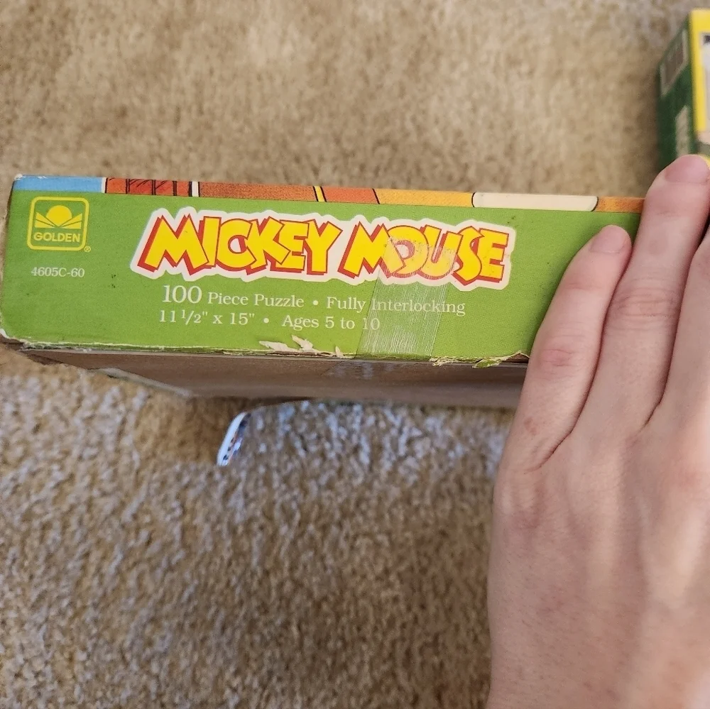 Vtg Puzzele Mickey Mouse‎ Disney Set Of 3 100/99 Piece #CC
